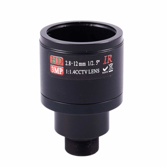 Picture of Binchil HD CCTV Lens 3.0MP M12 2.8-12mm Varifocal CCTV IR HD Lens,F1.4,Manual Focus Zoom