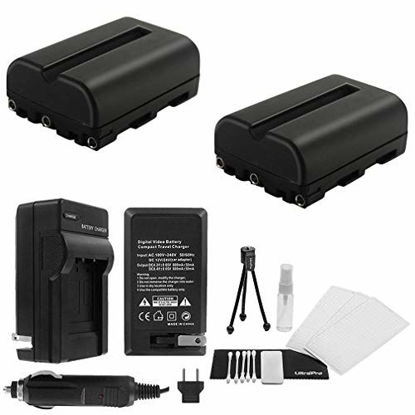 Picture of 2-Pack NP-FM500 / NP-FM500H High-Capacity Replacement Batteries with Rapid Travel Charger for Select Sony Alpha DSLR Cameras - UltraPro Deluxe Accessory Set Included
