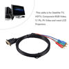 Picture of Zerone 5FT/ 1.5M VGA to 3 RCA Cable, VGA Male Plug 15 pin to TV S-Video 3 RCA PC Computer AV Adapter Cable for HDTV PC DVD Laptop