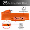 Picture of UltraPro 25 Ft Extension Cord, 2 Pack, 3-Outlet Power Strip, Double Insulated, Grounded, Heavy Duty, 16 Gauge, General Purpose, UL Listed, Orange, 50808