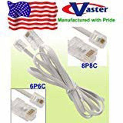 Picture of SuperEcable - SKU - 20044 - Made in USA Telephone RJ11 6P4C to RJ45 8P8C Connector Plug Cable, 6 Ft