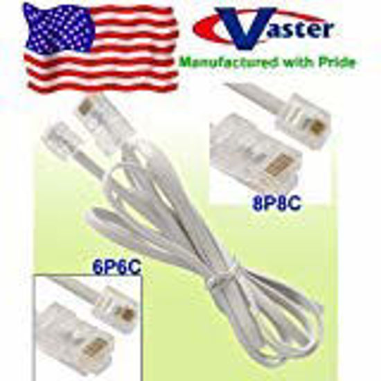 Picture of SuperEcable - SKU - 20044 - Made in USA Telephone RJ11 6P4C to RJ45 8P8C Connector Plug Cable, 6 Ft