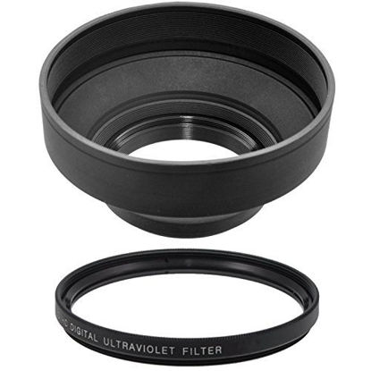 Picture of 55MM UV Filter + 55mm Rubber Lens Hood for Nikon AF-P DX NIKKOR 18-55mm F3.5-5.6G VR Lens, Be A Pro - 55 mm Ultraviolet Filter & 55 mm Lens Hood, 55mm Rubber Lens Hood - Shop Smart!