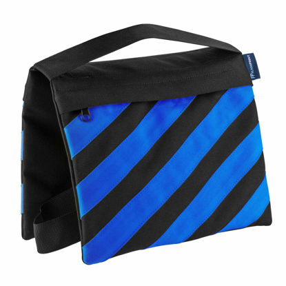 Picture of Flashpoint Empty Saddle Sandbag, Water-Resistant Cordura Nylon - (18 lb Capacity, Blue & Black Stripes)