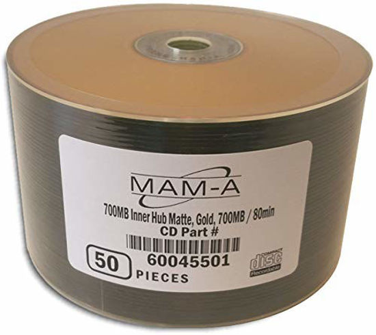 Picture of 52X 80-Min MAM-A (Mitsui) 'Gold/Gold' CD-R's 50-Pak in Shrinkwrap