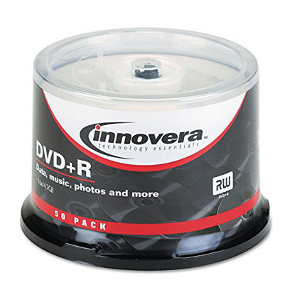 Picture of INNOVERA 46851 DVD+R Discs, 4.7GB, 16x, Spindle, Silver, 50/Pack