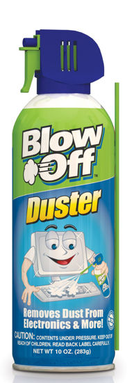 Picture of Blow Off Air Duster Can with Nozzle, 10 oz, Blue/Green - 9962