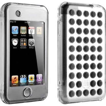 Picture of DLO HybridShell Case with Non-Slip Silicone Back for iPod touch 1G (Clear with Black Dots)