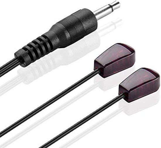 Picture of IR Dual Head emitter Extension Cable (10 Feet) - Dual Head 3.5mm Mini Stick on Infrared Red Transmitter Cord Compatible with IR Repeater Extender System Kit, Xbox. Covers IR ranges 38kHz and 56kHz