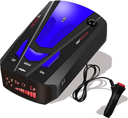 Picture of Radar Detector for Cars, 2022 Newest Laser Radar Detectors, Voice Prompt Speed, Vehicle Speed Alarm System, Led Display, City/Highway Mode, Car 360 Degree Automatic Detection(Blue)