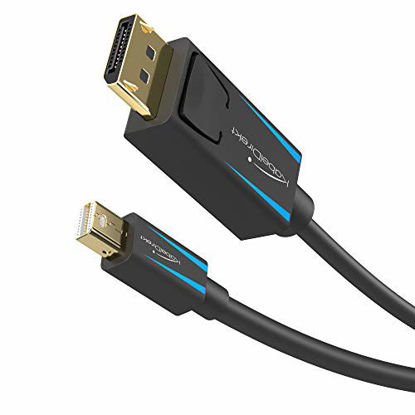 Picture of KabelDirekt - Mini DisplayPort (Thunderbolt) to DisplayPort Cable (Mini DP to DP) - 6 feet - (UHD with 4K 60Hz, Version 1.2 for PC & Mac, DP Connector with Locking Mechanism, Black) - Top Series