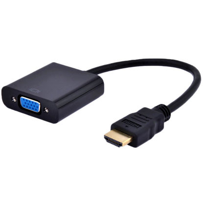 Picture of AYA 9" HDMI Male to VGA Female (15-Pin) Video Converter Adapter 1080p for PC, TV, Notebooks