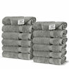 Picture of Chakir Turkish Linens | Hotel & Spa Quality 100% Cotton Premium Turkish Towels | Soft & Absorbent (12-Piece Washcloths, Gray)