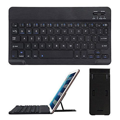 Picture of Portable Rechargeable Wireless Bluetooth Keyboard with Stand Holder for Samsung Galaxy Tab E 9.6, Tab E 8.0, Tab A SM-T580N/SM-T585N, Huawei MediaPad M3 M5 and Other Android Tablets - Black