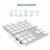 Picture of ASHATA Wireless Numeric Keypad,34 Keys Mini Portable Bluetooth Numpad,Ergonomic Bluetooth Numeric Keypad Aluminum Alloy HUB Type-C USB 3.0 Numeric Pad for Windows (Silver)