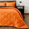 Picture of downluxe Lightweight Solid Comforter Set (Twin) with 1 Pillow Sham - 2-Piece Set - Orange and Black - Down Alternative Reversible Comforter