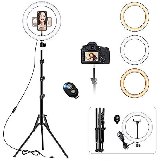  10 Ring Light with 59 Tripod Stand & Phone Holder for   Video, Dimmable Led Ring Light for Camera, Video, Makeup, Selfie  Photography Compatible with Smartphone : Cell Phones & Accessories