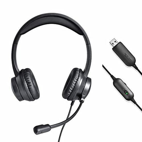 Picture of ONN 100009000 USB Stereo Headset with Built-in Microphone and in-Line Volume Control, 6 ft Cord