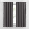 Picture of NICETOWN Pompoms Blackout Curtains Panels for Small Window, Energy Efficient Thermal Insulated Rod Pocket Cute Room Darkening Drapes for Nursery Kids Child Room (2 Panels, W42 x L63 inches, Grey)