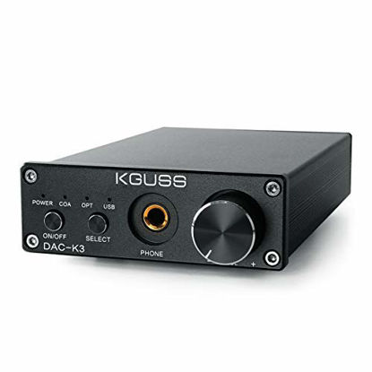 Picture of KGUSS DAC 2.0 HiFi Headphone Desktop Amplifier 24BIT 192KHz OPA2134 AMP|Optical/Coaxial/USB/Android/iPhone(OTG) DAC Digital External Sound Card Music Decoder(Upgraded Version)