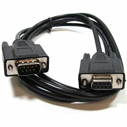 Picture of SF Cable, 10 ft DB9 M/F Serial Extension Cable RS232 Black Color