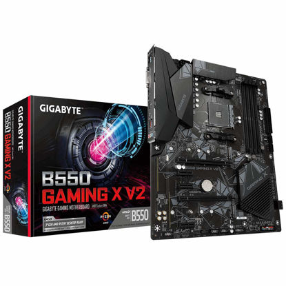 Picture of GIGABYTE AMD B550 Gaming X V2 Motherboard with 10+3 Phases Digital Twin Power Design, Enlarged Surface Heatsinks, PCIe 4.0 x16 Slot, GIGABYTE Gaming LAN with Bandwidth Management,Q-Flash Plus