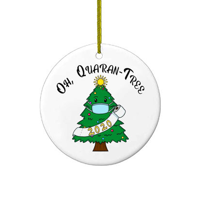 Picture of Oh Quarantree Novelty Christmas Ornaments Gift | Holiday XMAS Tree Decorations Ornament 2020 2021 Cute Rustic Funny | Christma Present Gifts Stockin Stuffer