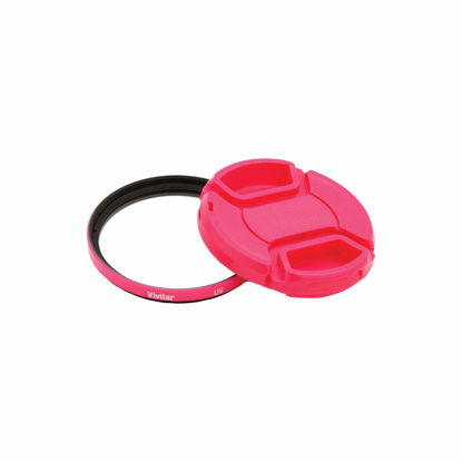 Picture of Vivitar 49mm UV Filter and Snap-On Lens Cap, Pink
