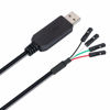 Picture of DTECH USB to TTL Serial Adapter 3.3V Debug Cable TX RX Signal 4 Pin Female Socket PL2303 Prolific Chip for Windows 10 8 7 XP Vista (3-Meter, Black)