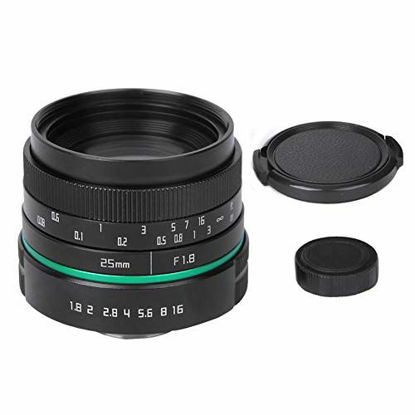 Picture of Acouto Mirrorless Camera Lens, 25mm F1.8 C Mount Landscape Portrait Fixed-Focus Photography Mirrorless Camera Lens Manual Camera Lens for Sony E Mount, for Canon EF-M Mount, for M43 Mount
