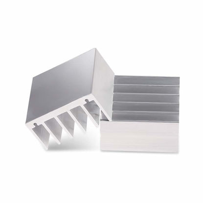 Picture of QMseller Aluminum Heatsink Cooler Radiator Cooling 30mm x 30mm x15mm Heat Sink Module Cooler Fin Silver Tone (Pack of 2)