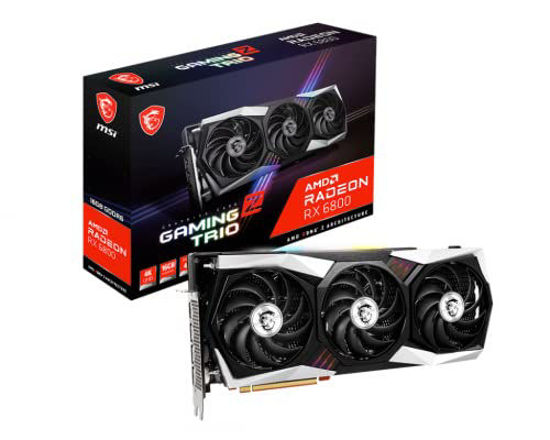 Picture of MSI Gaming Radeon RX 6800 16GB GDDR6 256-Bit HDMI/DP 2155 MHz RDNA 2 Architecture OC Graphics Card (RX 6800 Gaming Z Trio 16G)
