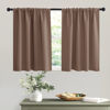 Picture of RYB HOME Small Window Curtains - Half Window Decor Blackout Window Shades for Living Room, Short Curtains for Cafe Shop Bathroom, 42 inches Wide x 36 inch Long, Mocha, 2 Panels