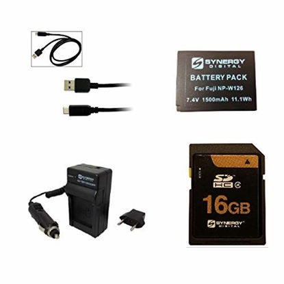 Picture of Accessory Kit Compatible with Synergy Digital, Works with Kodak PIXPRO AZ252 Digital Camera Includes: SB201 Battery, SB257 Charger, SY-SD16GB Memory Card