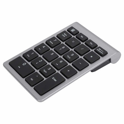 Picture of Bluetooth Number Pad,Wireless Numeric keypad,Portable 22Keys Numeric Keyboard,USB 2.4G Wireless Mini Keyboard for Laptop Desktop, PC, Surface Pro,Notebook(Iron Gray)