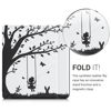 Picture of kwmobile Origami Case Compatible with Kobo Libra H2O - Case Slim Premium PU Leather Cover with Stand - Girl Tree Swing Black / White