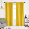 Picture of Deconovo Extra Long Blackout Curtains, 52x108 Inch, Mellow Yellow, 2 Panels - Back Tab and Rod Pocket Thermal Insulated Room Darkening Curtains for Bedroom