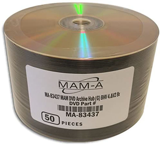 Picture of 4.7 GB MAM-A (Mitsui) GOLD 8X DVD-R's (Archival-grade) 50-Pak in Cakebox