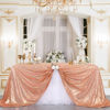 Picture of Rectangle Sequin Tablecloths Shimmer Rose Gold Sequin Tablecloth 90x156inch for Wedding Thanksgiving Tablecloth Sparkle Tablecloth