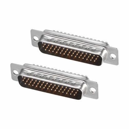 Picture of uxcell D-sub Connector Male Plug 44-pin 3-Row Port Terminal Breakout Solder Type for Mechanical Equipment CNC Computers Black Pack of 2