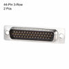 Picture of uxcell D-sub Connector Male Plug 44-pin 3-Row Port Terminal Breakout Solder Type for Mechanical Equipment CNC Computers Black Pack of 2