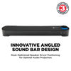 Picture of GOgroove Computer Speaker Mini Soundbar - USB Powered PC Sound Bar with Easy Setup Wired AUX, Stereo Audio, Microphone Port, Volume Control Knob, Under Monitor Design for Desktop (Blackout)