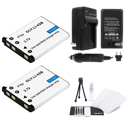 Picture of LI-42B / LI-40B / LI-40C Battery 2-Pack Bundle with Rapid Travel Charger and UltraPro Accessory Kit for Select Olympus Cameras Including FE-350, FE-360, FE-3000, FE-3010, and FE-4000