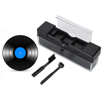 Picture of Hilitand Antistatic Record Brush with Velvet Pad, Vinyl Record Cleaning Brush Set Including Needle Brush, Dust Remover for Cleaning Vinyl Record Player