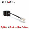 Picture of RetailAndBulk RJ11 Phone Jack Splitter for Landline 2-Way Duplex in-line Telephone Adapter (w/Custom Cables)