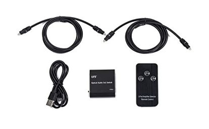 Picture of U9 ViewHD Premium Quality TOSLINK Optical Audio Switch 3x1 Three Inputs to One Output Support All Formats up to Dloby Digital Plus / DD+ | Remote Control | Black Aluminum Case | Model UTS3X1