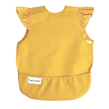 Picture of Tiny Twinkle Mess Proof Baby Bib - Waterproof Baby Apron - Machine Washable - PVC, BPA, & Phthalate Free - Great Travel Bib for Baby Eating - Baby Food Bibs (Dandelion, Small 6-24 Months)