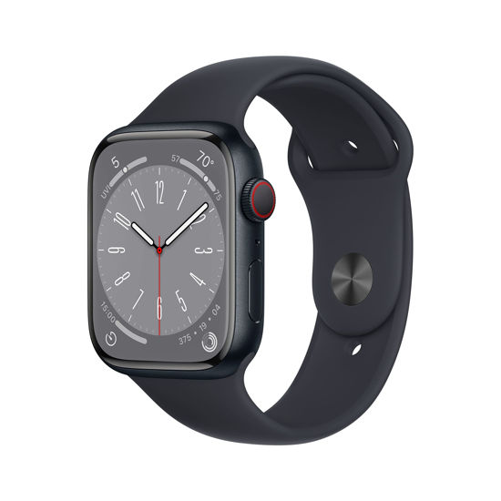 Picture of Apple Watch Series 8 [GPS + Cellular, 45mm] Midnight Aluminum Case with Midnight Sport Band (Renewed)