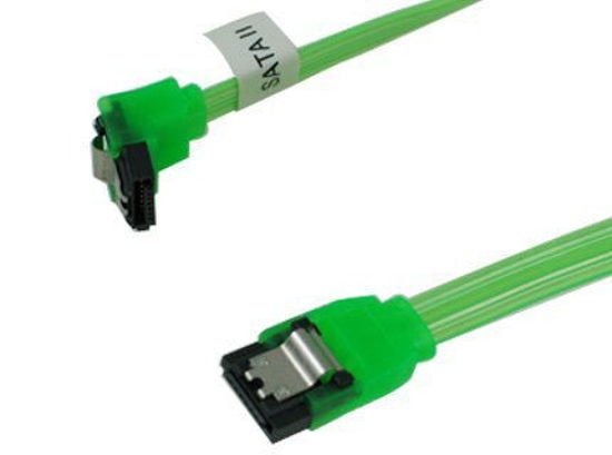 Picture of OKGear 18 in SATA 3 Cable UV Green Straight to Right