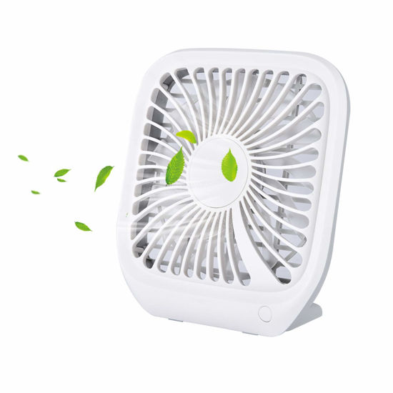 Picture of Portable Fan, Small Personal USB powered Desk Fan, Ultra-Thin Fan, Lightweight Portable Fan, Mini Cooling Fan, Powerful Desktop Fan, Strong Wind Fan, 3 Speeds & Quiet Operation (2021 Upgraded Version)